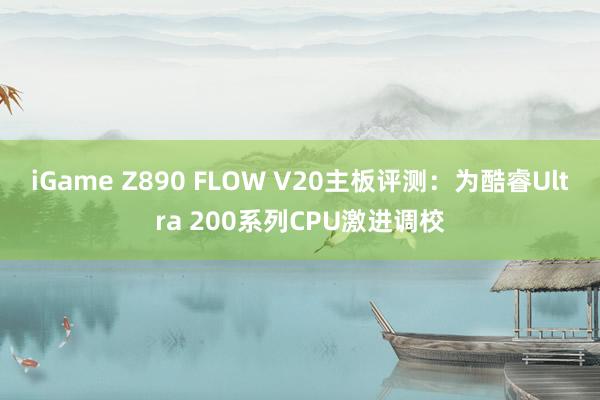 iGame Z890 FLOW V20主板评测：为酷睿Ultra 200系列CPU激进调校