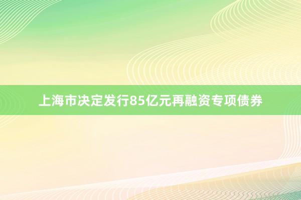 上海市决定发行85亿元再融资专项债券