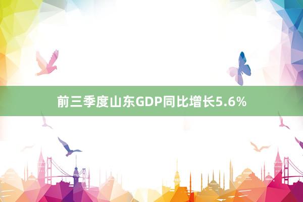 前三季度山东GDP同比增长5.6%