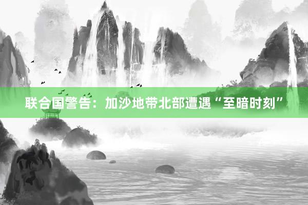 联合国警告：加沙地带北部遭遇“至暗时刻”