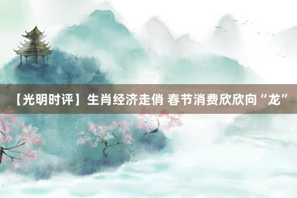 【光明时评】生肖经济走俏 春节消费欣欣向“龙”