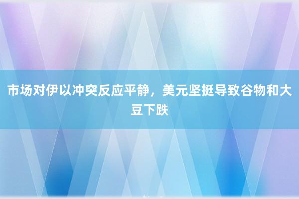 市场对伊以冲突反应平静，美元坚挺导致谷物和大豆下跌