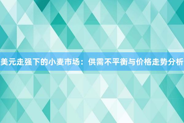 美元走强下的小麦市场：供需不平衡与价格走势分析