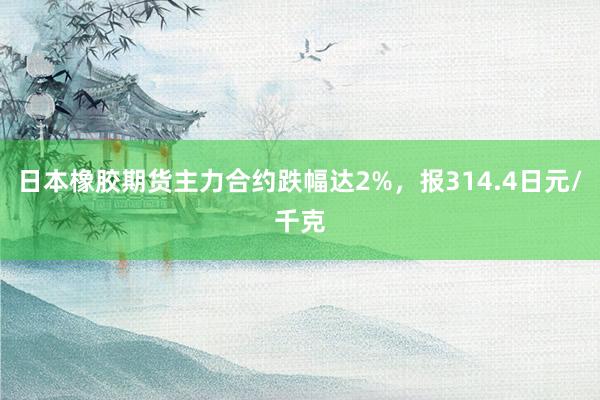 日本橡胶期货主力合约跌幅达2%，报314.4日元/千克