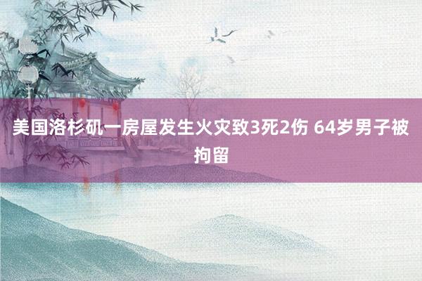 美国洛杉矶一房屋发生火灾致3死2伤 64岁男子被拘留