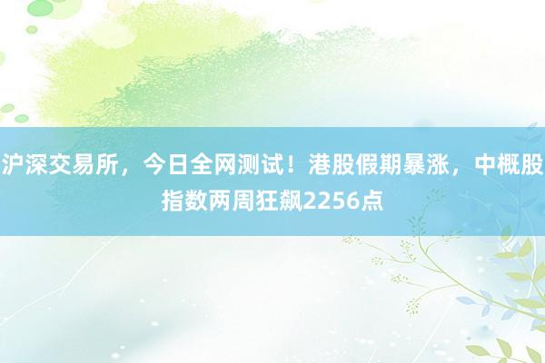 沪深交易所，今日全网测试！港股假期暴涨，中概股指数两周狂飙2256点