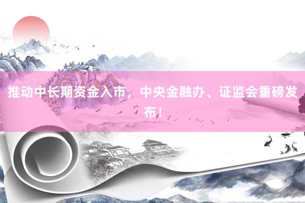 推动中长期资金入市，中央金融办、证监会重磅发布！