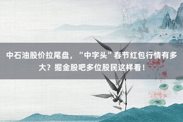 中石油股价拉尾盘，“中字头”春节红包行情有多大？掘金股吧多位股民这样看！