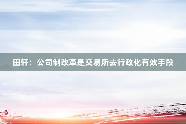 田轩：公司制改革是交易所去行政化有效手段