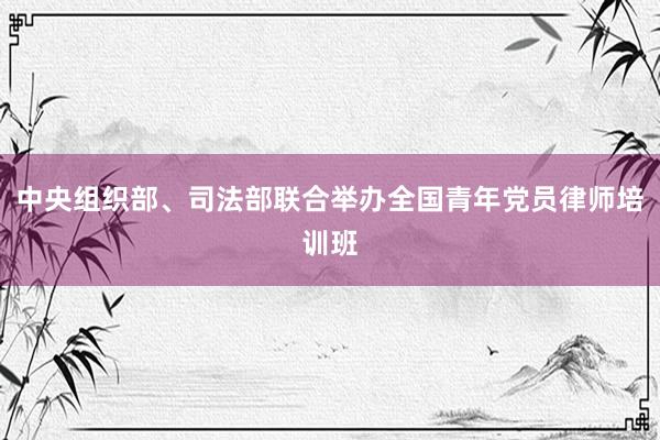 中央组织部、司法部联合举办全国青年党员律师培训班