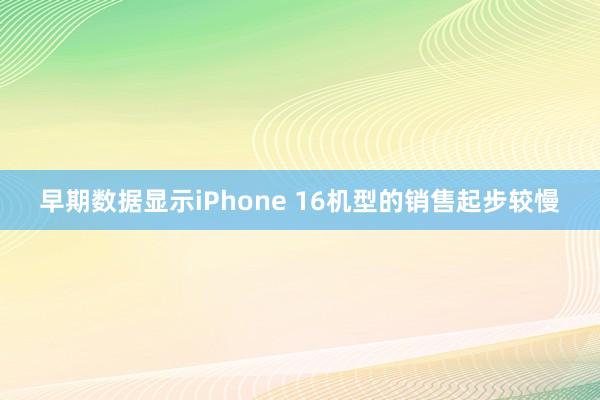 早期数据显示iPhone 16机型的销售起步较慢