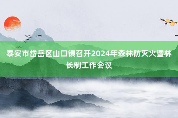 泰安市岱岳区山口镇召开2024年森林防灭火暨林长制工作会议