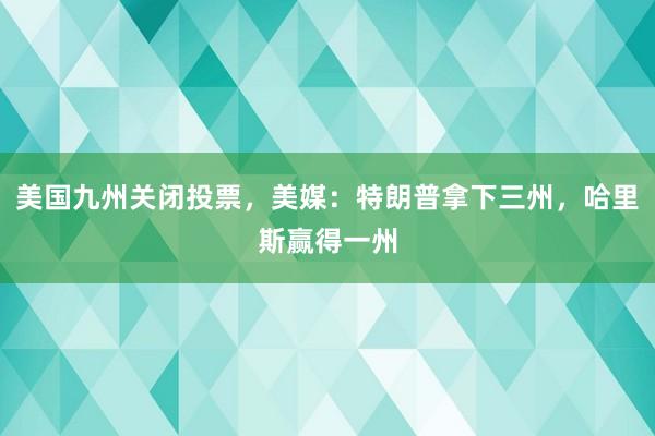 美国九州关闭投票，美媒：特朗普拿下三州，哈里斯赢得一州