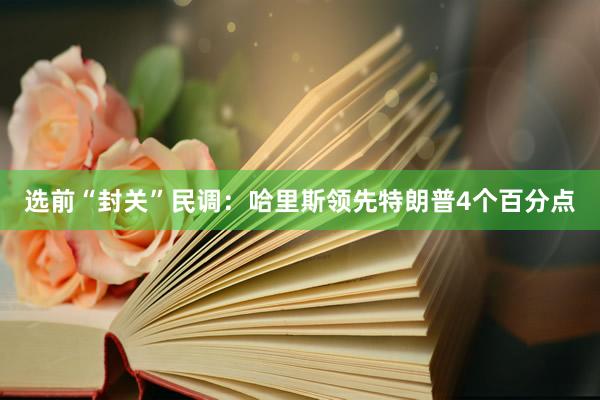 选前“封关”民调：哈里斯领先特朗普4个百分点