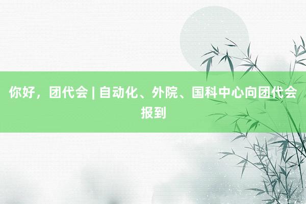 你好，团代会 | 自动化、外院、国科中心向团代会报到