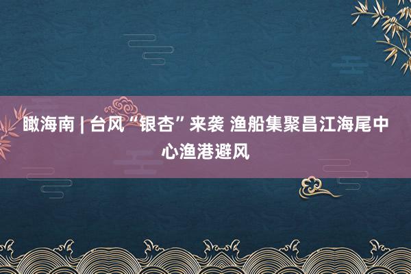 瞰海南 | 台风“银杏”来袭 渔船集聚昌江海尾中心渔港避风