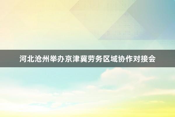 河北沧州举办京津冀劳务区域协作对接会