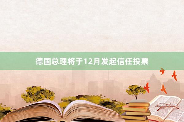 德国总理将于12月发起信任投票