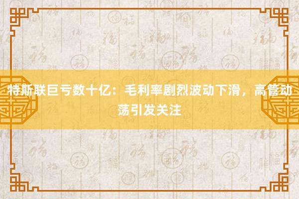 特斯联巨亏数十亿：毛利率剧烈波动下滑，高管动荡引发关注