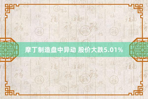 摩丁制造盘中异动 股价大跌5.01%