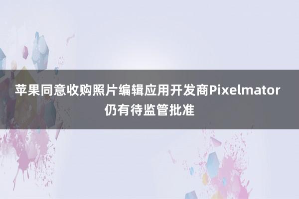 苹果同意收购照片编辑应用开发商Pixelmator 仍有待监管批准