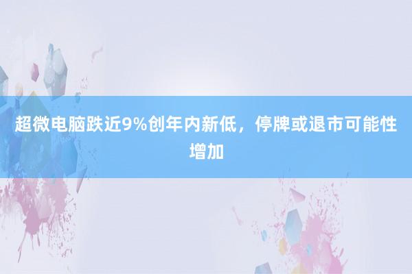 超微电脑跌近9%创年内新低，停牌或退市可能性增加