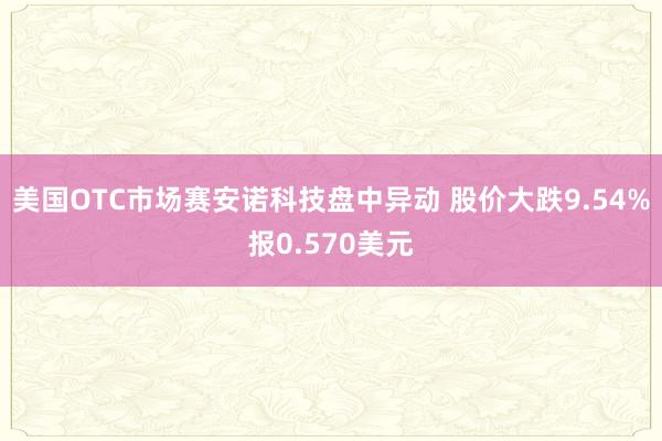 美国OTC市场赛安诺科技盘中异动 股价大跌9.54%报0.570美元