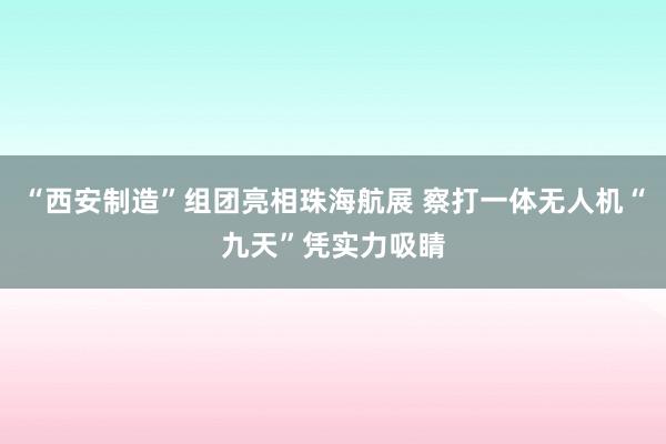 “西安制造”组团亮相珠海航展 察打一体无人机“九天”凭实力吸睛