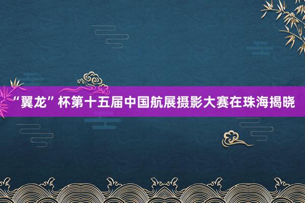 “翼龙”杯第十五届中国航展摄影大赛在珠海揭晓