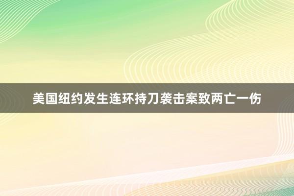 美国纽约发生连环持刀袭击案致两亡一伤