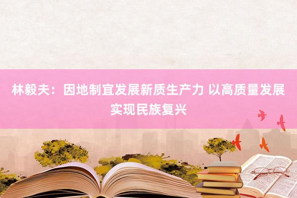 林毅夫：因地制宜发展新质生产力 以高质量发展实现民族复兴