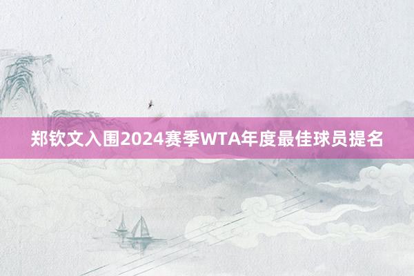 郑钦文入围2024赛季WTA年度最佳球员提名