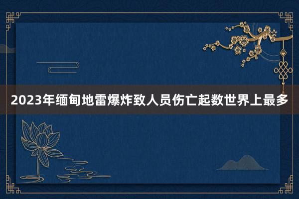 2023年缅甸地雷爆炸致人员伤亡起数世界上最多