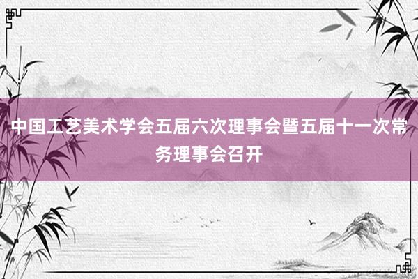 中国工艺美术学会五届六次理事会暨五届十一次常务理事会召开