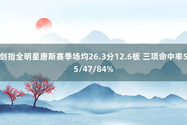 剑指全明星唐斯赛季场均26.3分12.6板 三项命中率55/47/84%