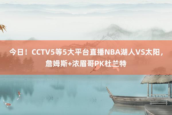 今日！CCTV5等5大平台直播NBA湖人VS太阳，詹姆斯+浓眉哥PK杜兰特