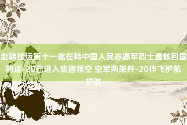 赴韩接运第十一批在韩中国人民志愿军烈士遗骸回国的运-20已进入我国领空 空军两架歼-20伴飞护航