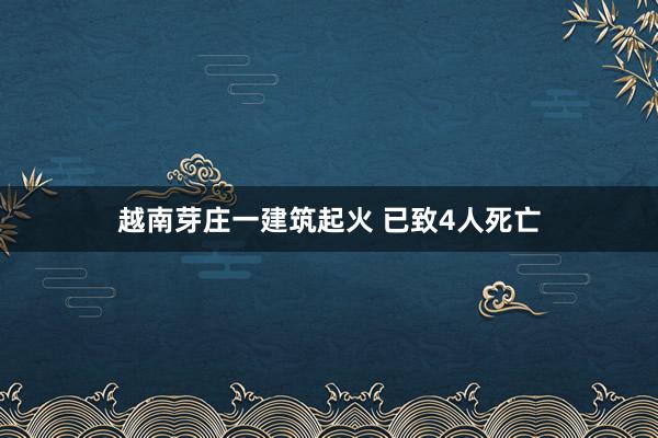 越南芽庄一建筑起火 已致4人死亡