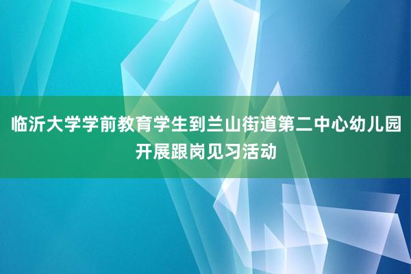 临沂大学学前教育学生到兰山街道第二中心幼儿园开展跟岗见习活动