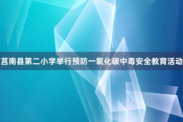 莒南县第二小学举行预防一氧化碳中毒安全教育活动