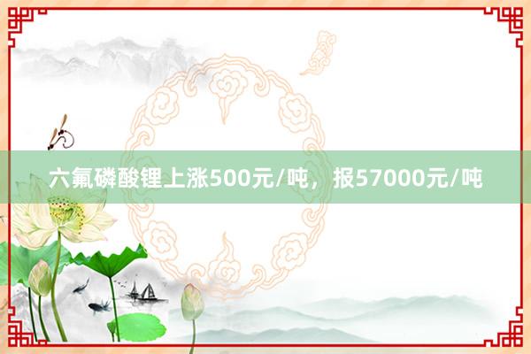 六氟磷酸锂上涨500元/吨，报57000元/吨