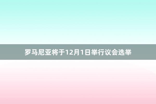 罗马尼亚将于12月1日举行议会选举