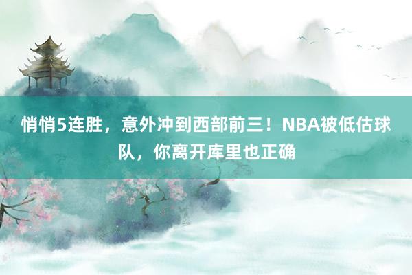 悄悄5连胜，意外冲到西部前三！NBA被低估球队，你离开库里也正确