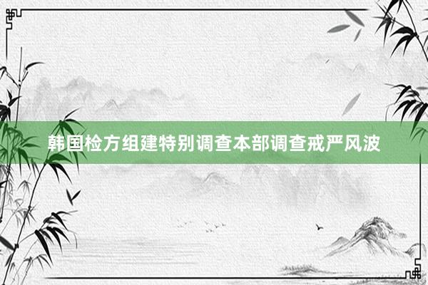 韩国检方组建特别调查本部调查戒严风波