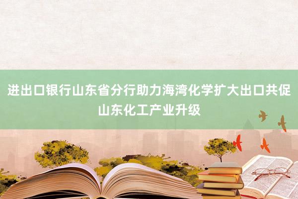 进出口银行山东省分行助力海湾化学扩大出口共促山东化工产业升级