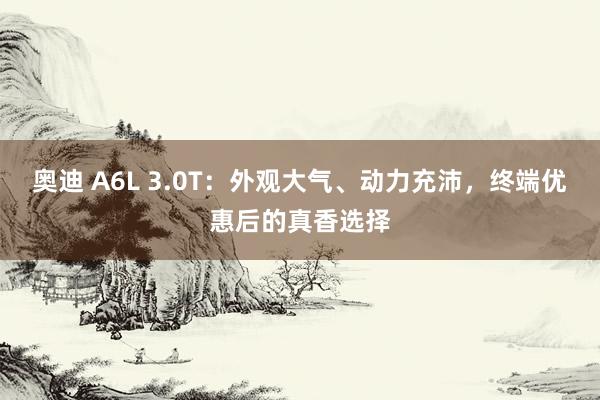 奥迪 A6L 3.0T：外观大气、动力充沛，终端优惠后的真香选择