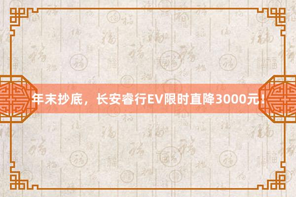 年末抄底，长安睿行EV限时直降3000元！