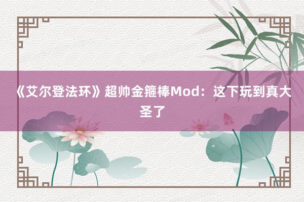 《艾尔登法环》超帅金箍棒Mod：这下玩到真大圣了