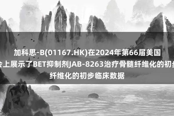 加科思-B(01167.HK)在2024年第66届美国血液学年会上展示了BET抑制剂JAB-8263治疗骨髓纤维化的初步临床数据