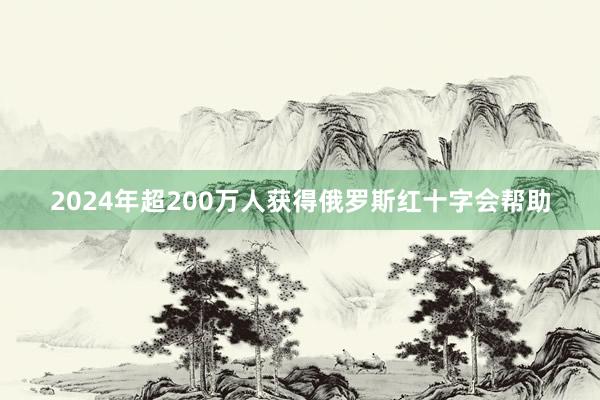 2024年超200万人获得俄罗斯红十字会帮助